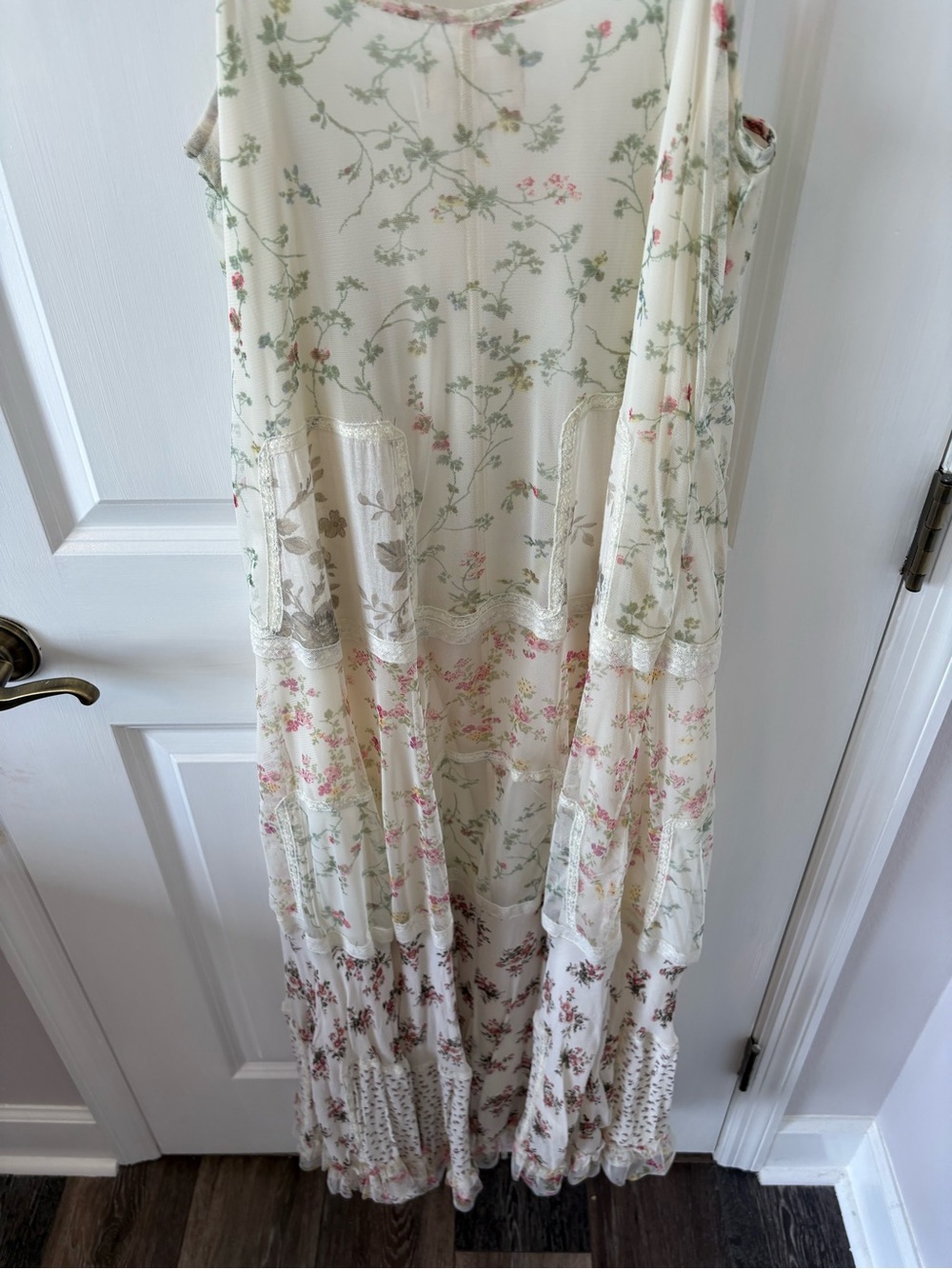 Denim & Supply Ralph Lauren Cream Floral Tiered Maxi Dress - Picture 7 of 11